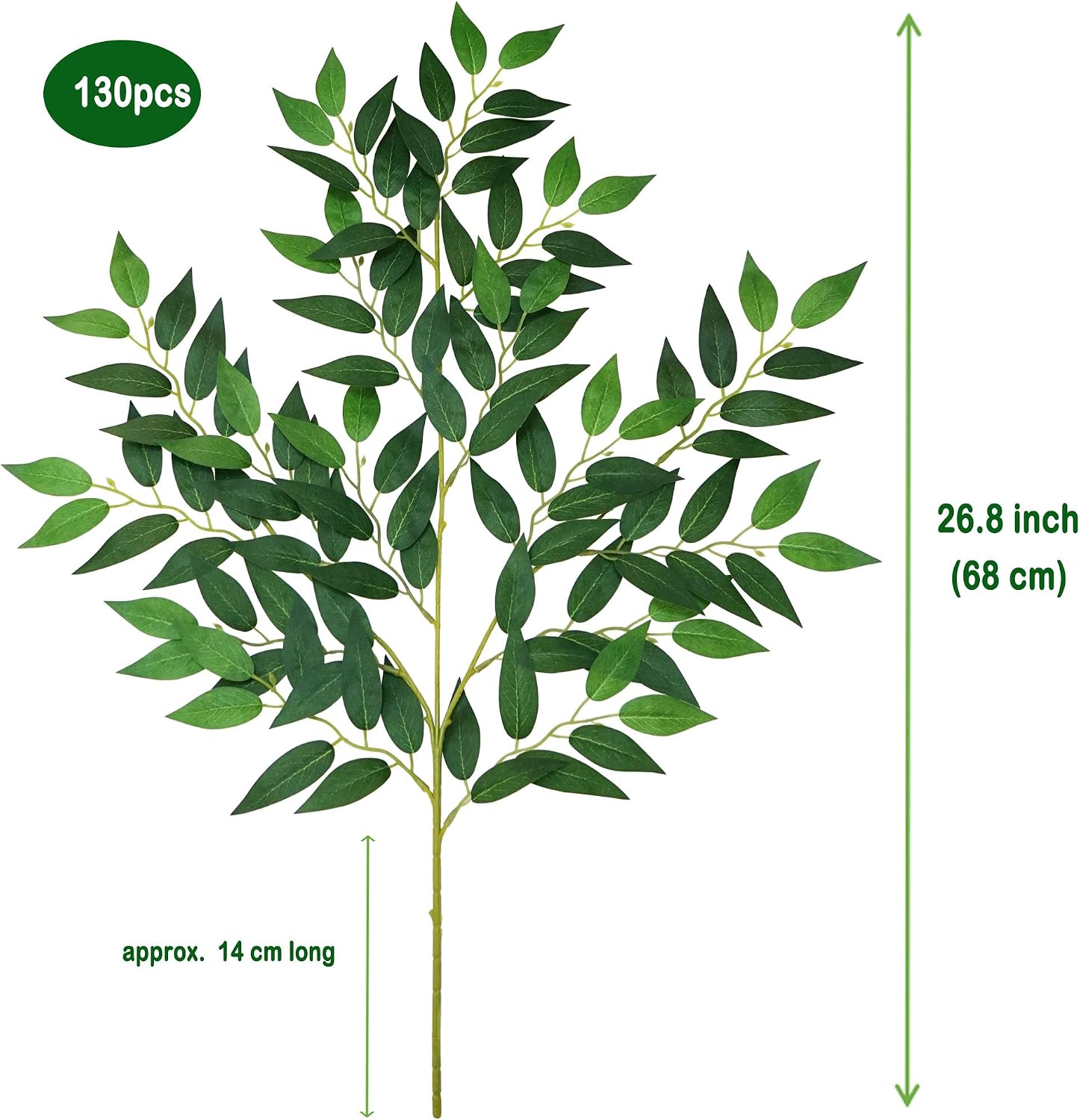 130Pcs 68CM Artificial Italian - Ruscus Stem Faux 评论和价格